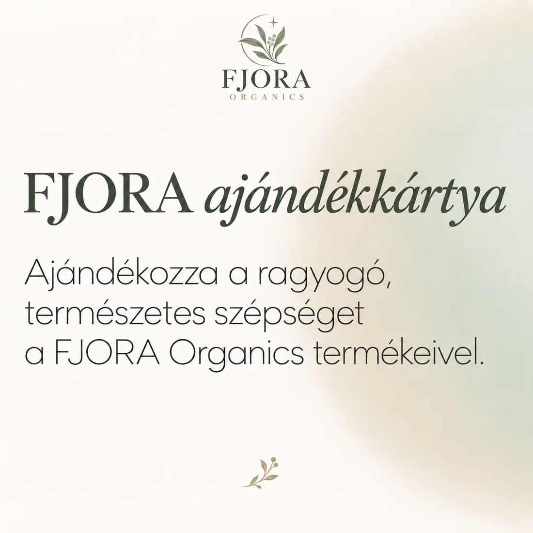 FJORA Organics ajándékkártya organikus északi bőrápoláshoz